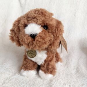 New Aurora Miyoni Tots Cockapoo 9" Stuffed Puppy Dog Brown White Plush
